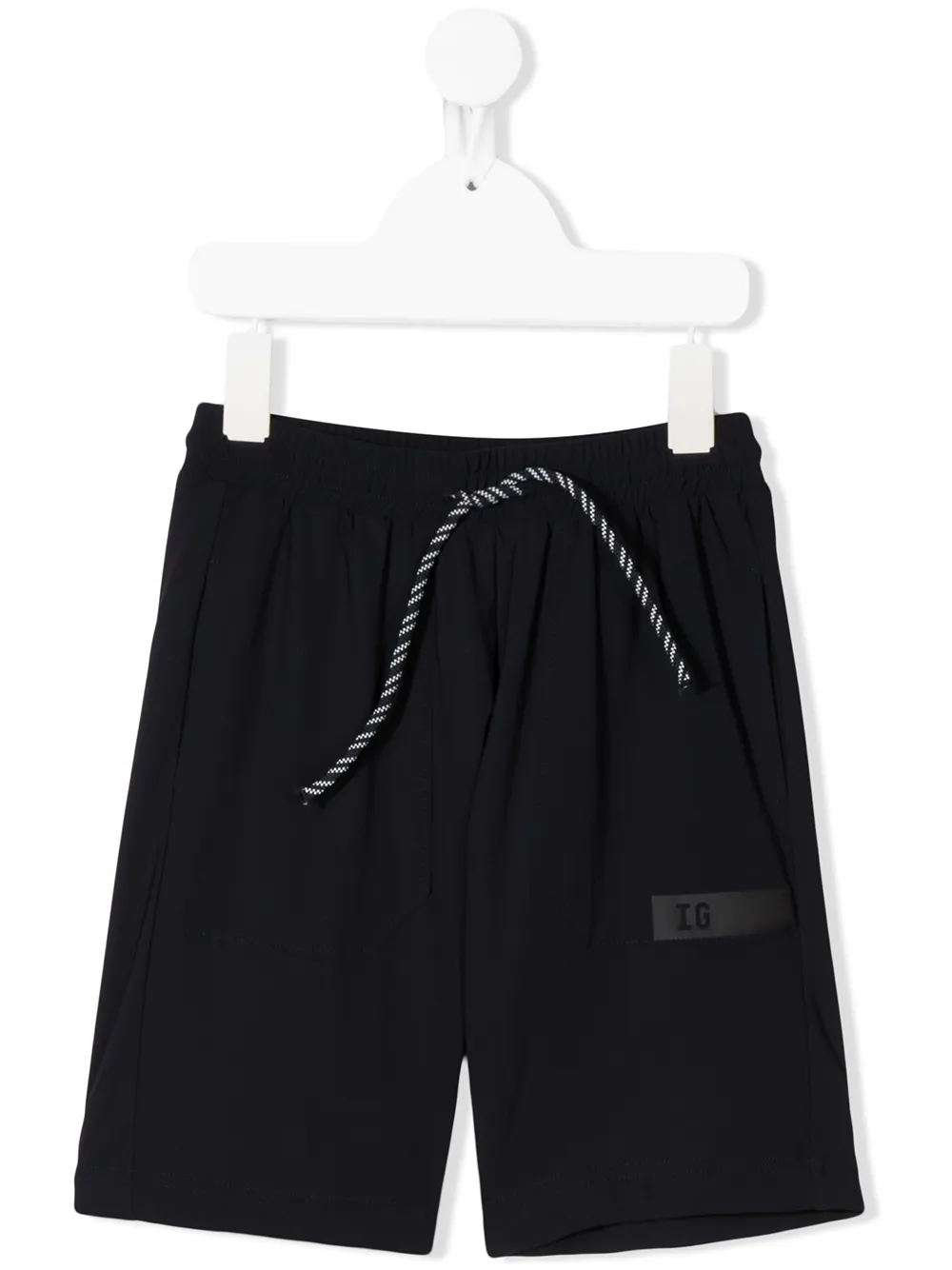 Il Gufo Kids' Drawstring Logo Shorts In Blue