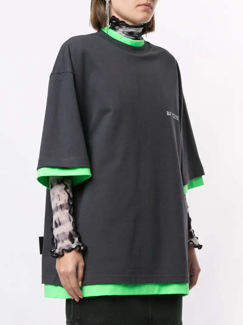 We11 Done Oversized Reversible T-shirt In Grey