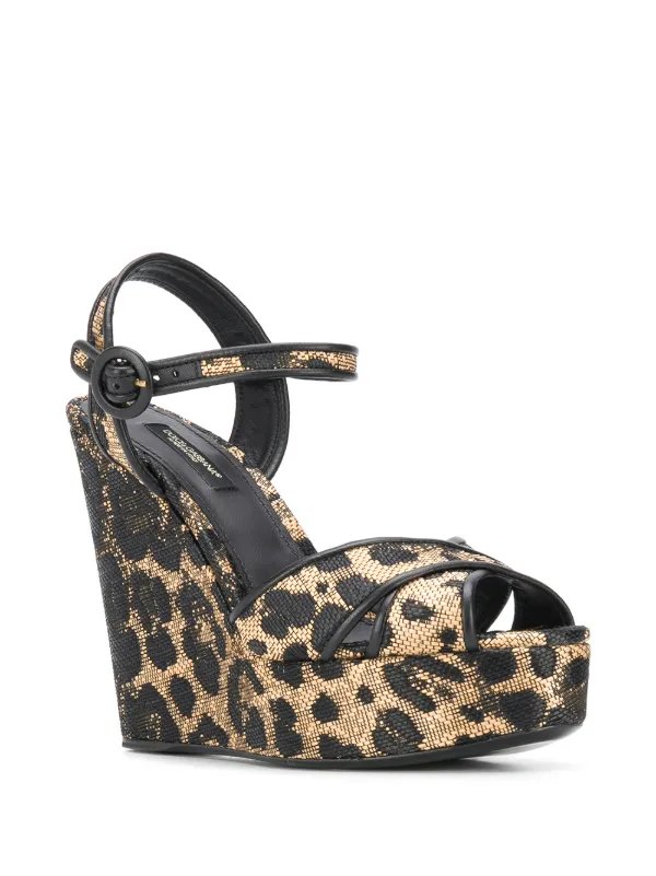 animal print wedge heels