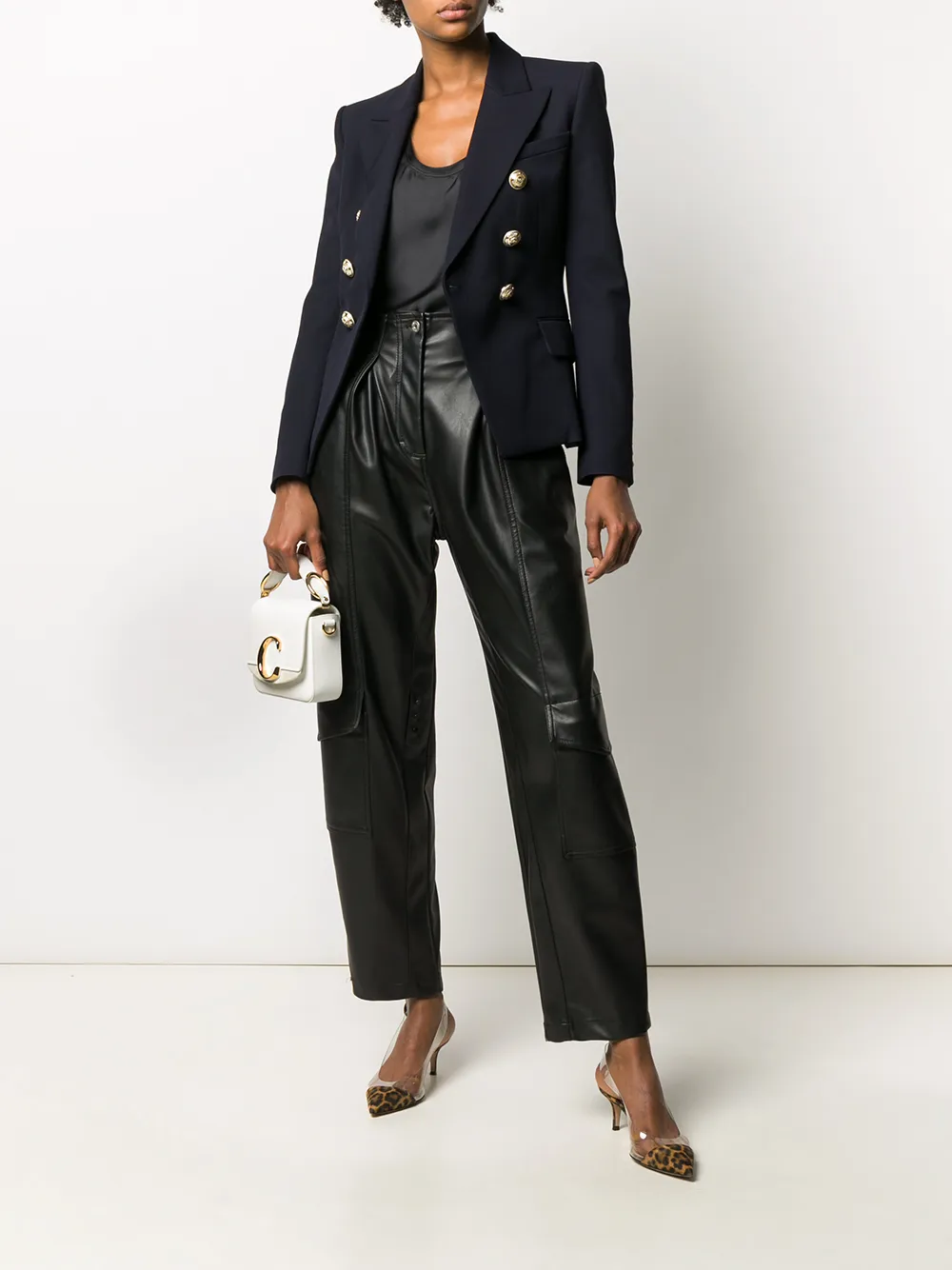  Balmain Double-breasted Fitted Blazer - Blue 