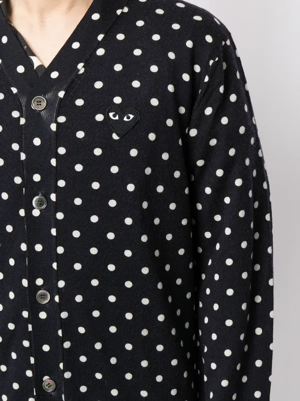 Comme Des Gar ons Play Polka Dot Cardigan Farfetch