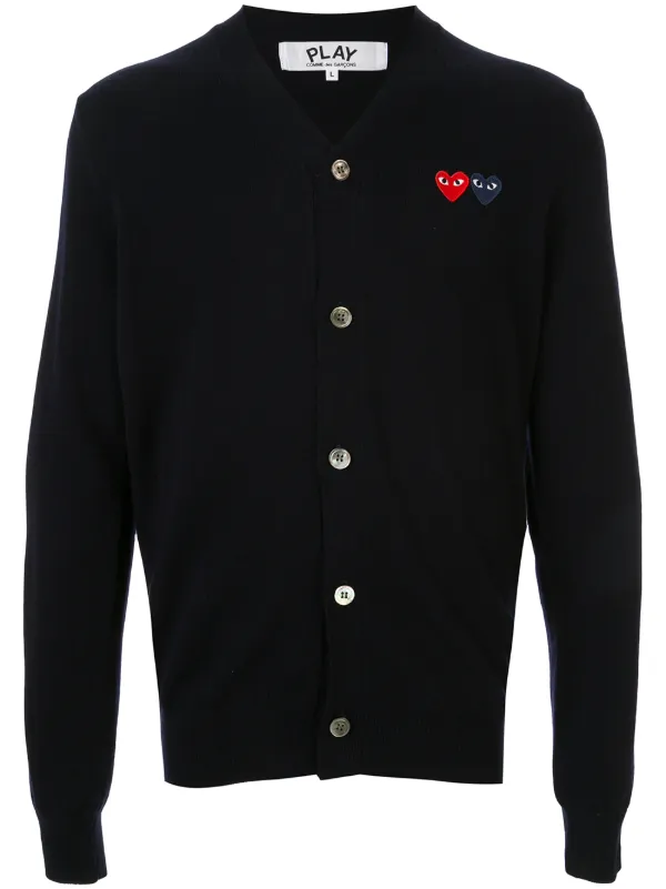 Comme des Garçons 2022 Logo Cardigan Comme Des Garçons Play Embroidered Logo Cardigan | Blue | FARFETCH