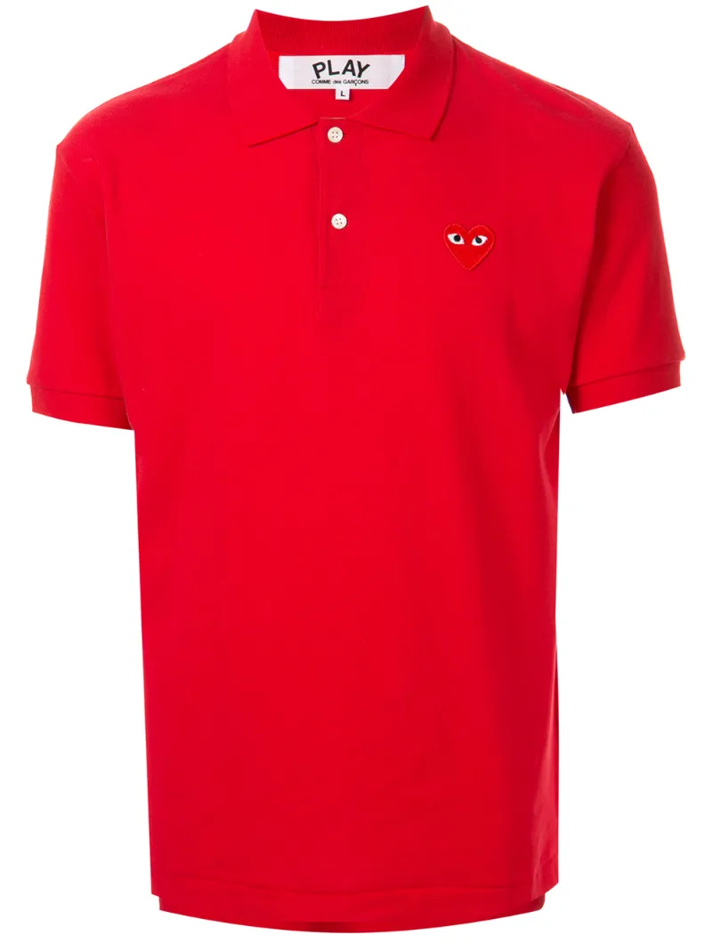 COMME DES GARÇONS PLAY EMBROIDERED LOGO POLO SHIRT