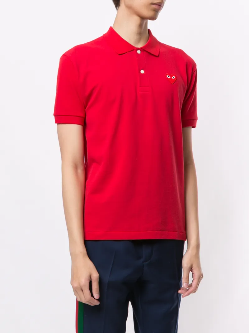 COMME DES GARÇONS PLAY EMBROIDERED LOGO POLO SHIRT
