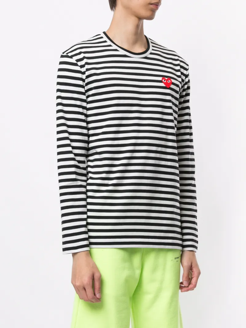 COMME DES GARÇONS PLAY EMBROIDERED LOGO T-SHIRT