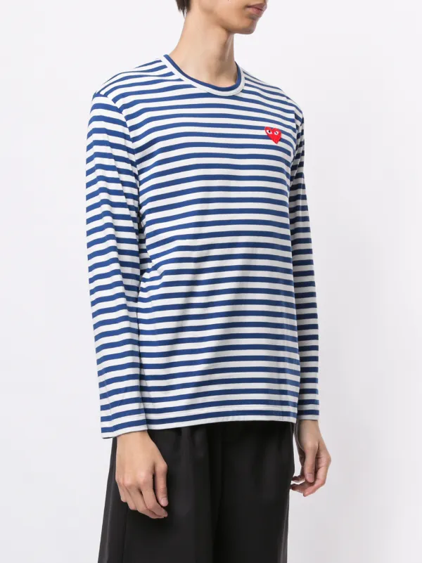 Comme Des Garçons Play Striped Basic T-shirt - Farfetch