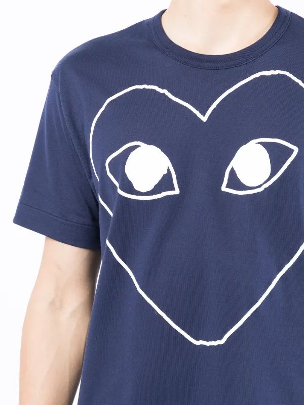 Comme des garcons play outline heart t-shirt - outlet white