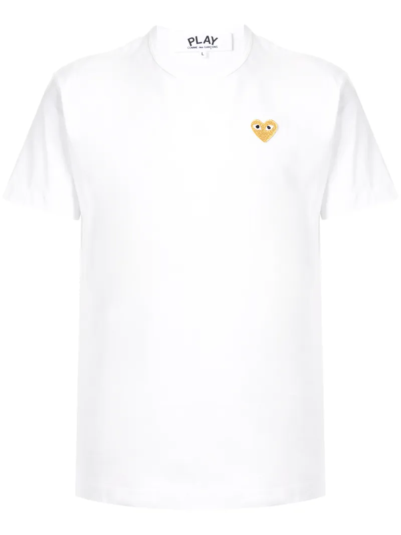 Comme Des Garçons Play Heart Logo-print Cotton-jersey T-shirt In White