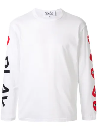 Comme Des Garçons Play Camiseta Mangas Longas | Branco | FARFETCH BR