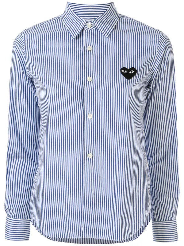 Comme Des Garçons Play striped-print Branded Shirt - Farfetch