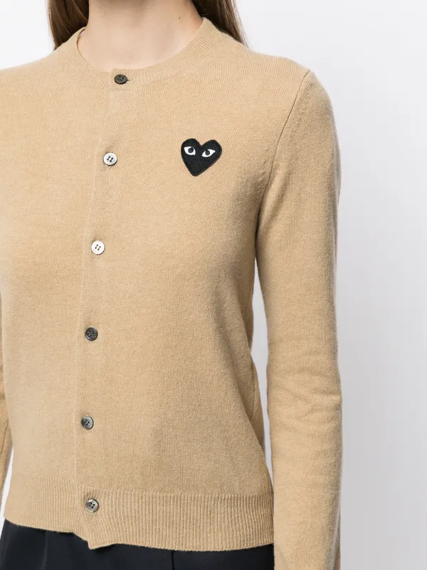 Comme Des Garçons Play embroidered-heart button-up Cardigan - Farfetch