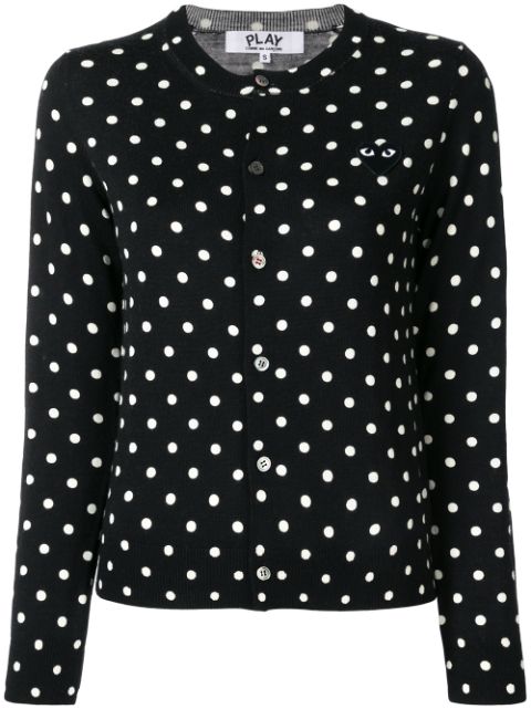 Comme Des Garçons Play black & white polka-dot buttoned cardigan for ...