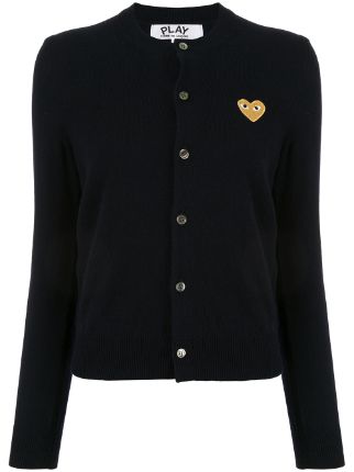 Comme Des Garçons Play Embroidered Heart Patch Cardigan - Farfetch