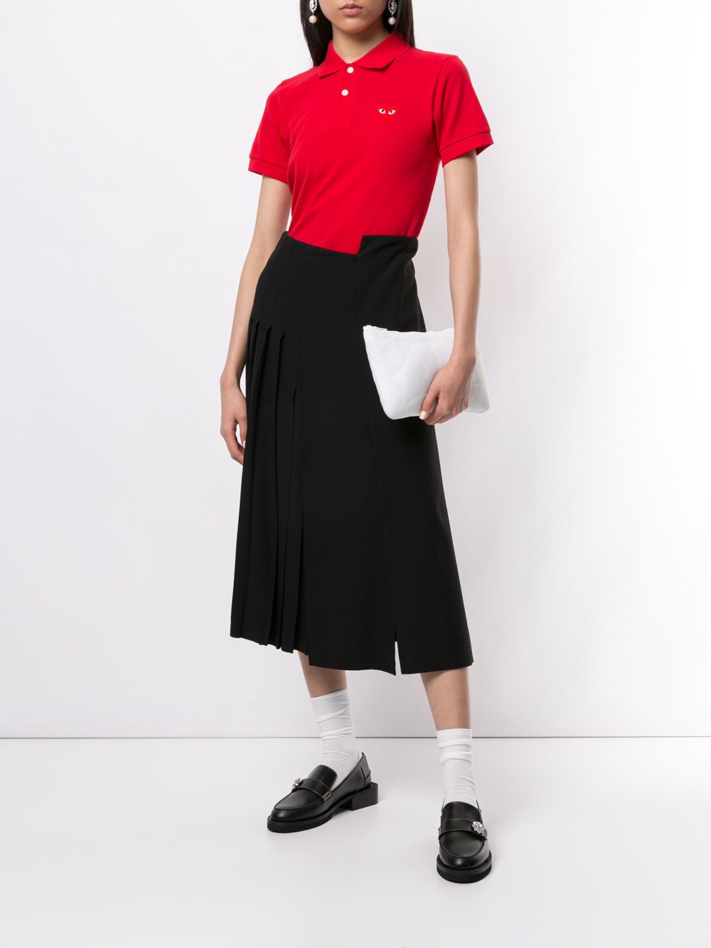 Comme Des Garçons Poloshirt met kenmerkende print - Rood