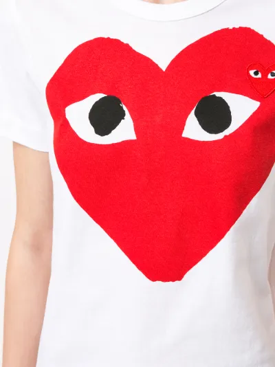heart print logo patch T-shirt | Comme 