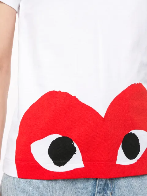 cdg half heart tee