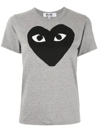 新品未使用PLAY Comme des Garçons グレー Tシャツ M Comme Des Garçons Play logo-print T-shirt | Grey | FARFETCH