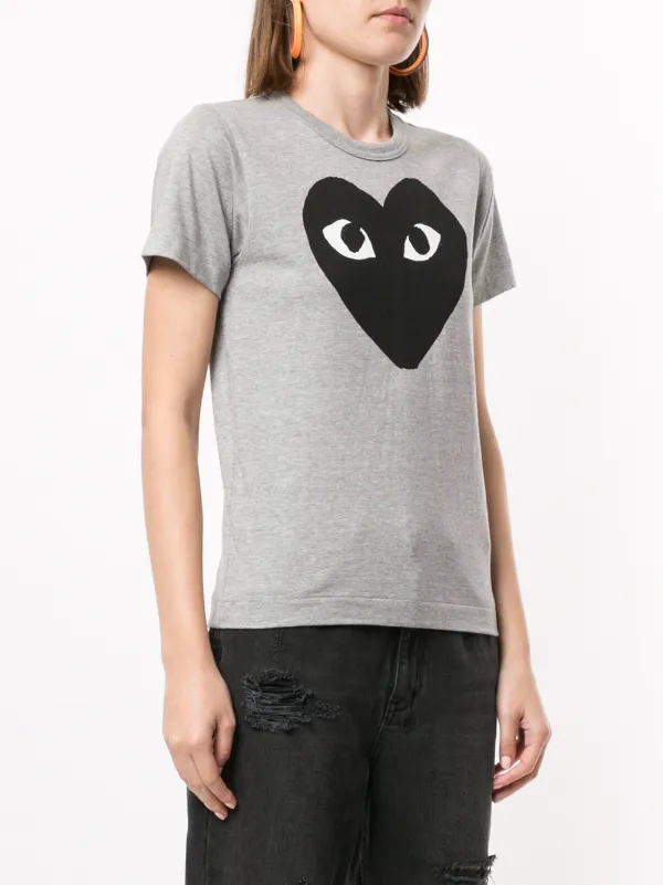 Comme Des Garçons Play logo-print T-shirt | Grey | FARFETCH