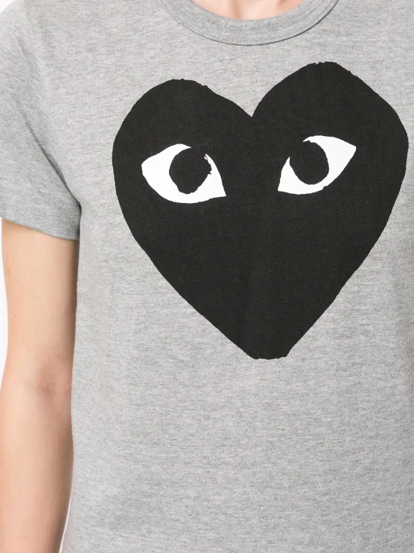 Comme Des Garçons Play logo-print T-shirt | Grey | FARFETCH