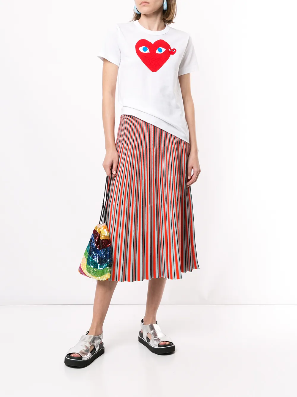 Comme Des Garçons T-shirt met logopatch - Wit