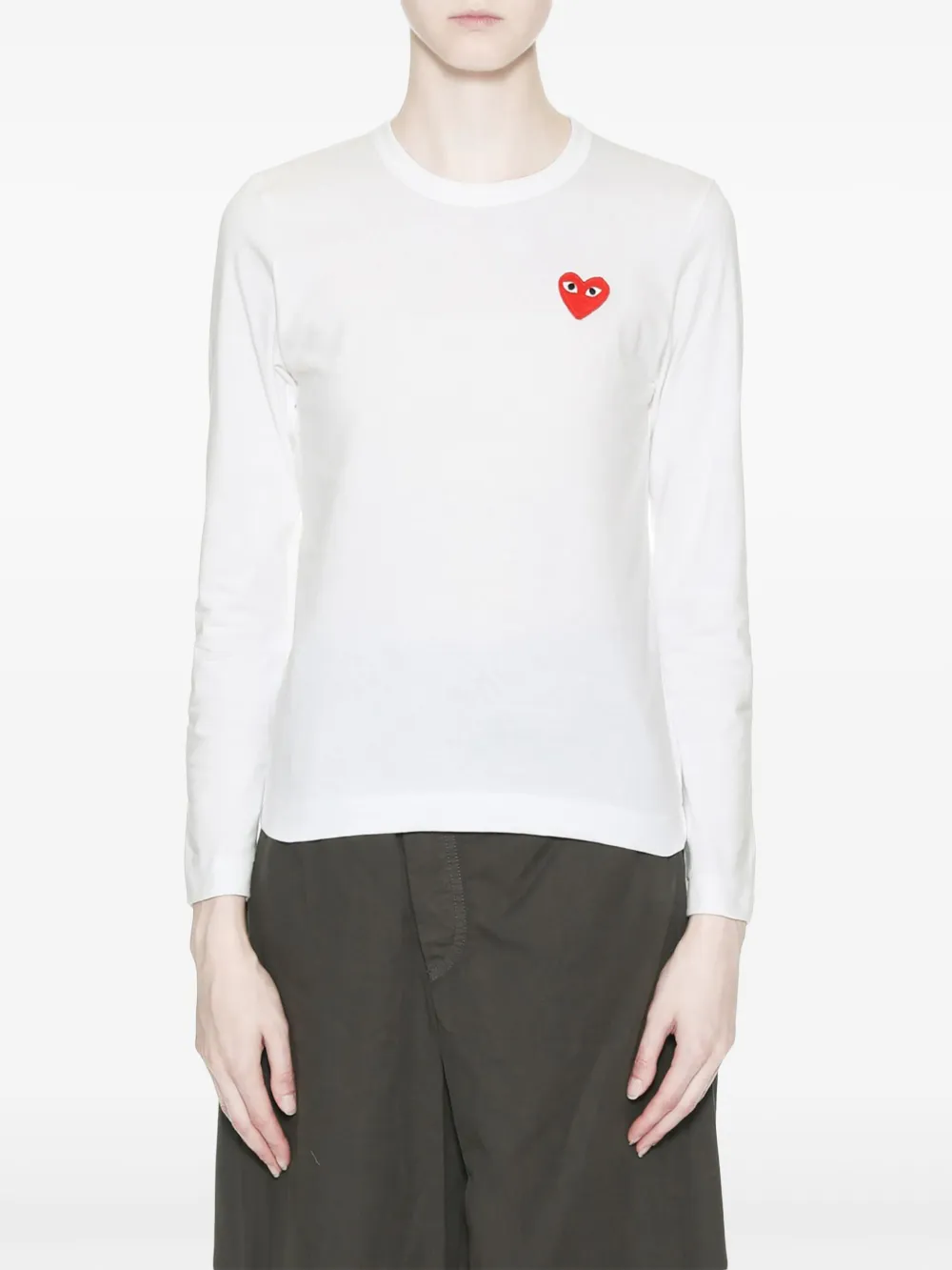 Comme Des Garçons Play T-shirt met logopatch - Wit