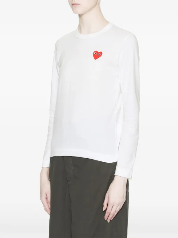 Comme Des Garçons Play ロゴ Tシャツ | ホワイト | FARFETCH JP
