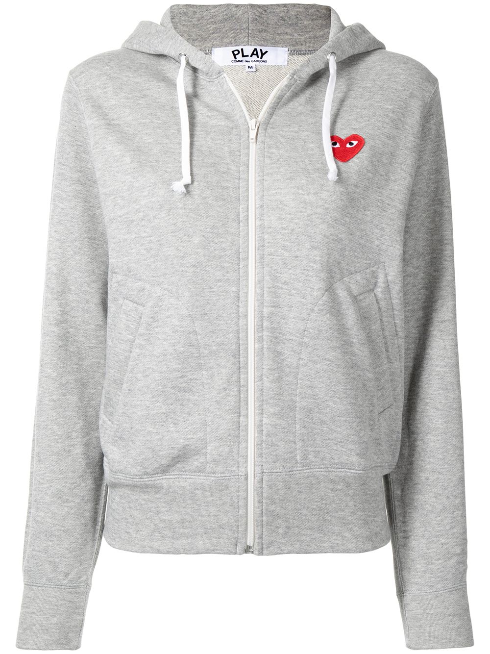 фото Comme des garçons play heart-appliqué zipped hoodie