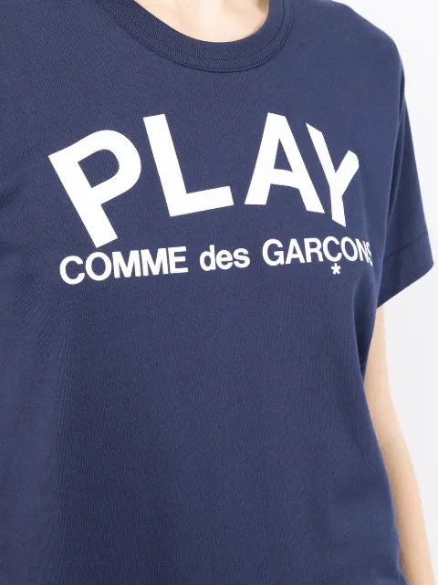 comme des garcons navy blue shirt