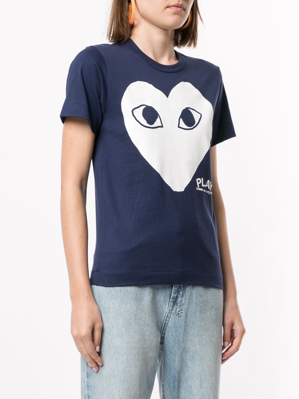 Shop Comme Des Garçons Play Logo-print T-shirt In Blue