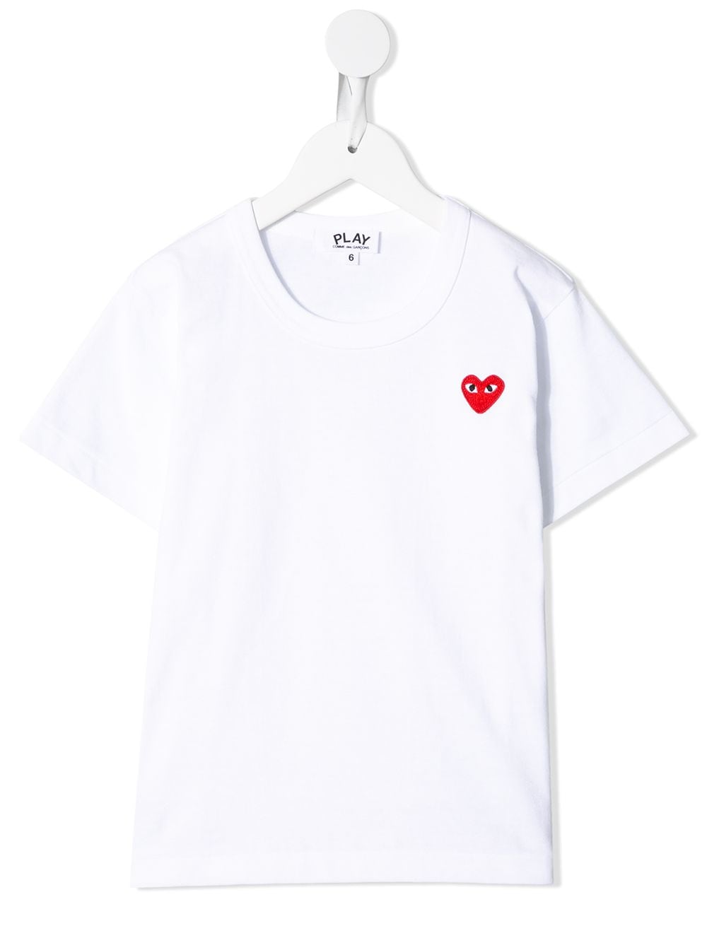 

Comme Des Garçons Play Kids playera con logo en el pecho - Blanco