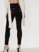 Versace rose embroidered skinny jeans