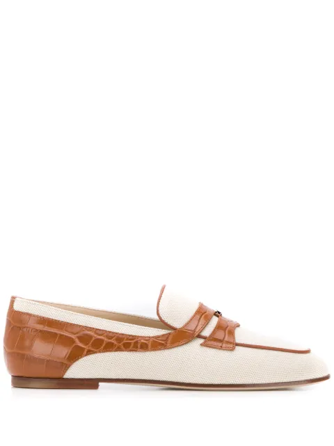 Tod's croc-embossed panel loafers