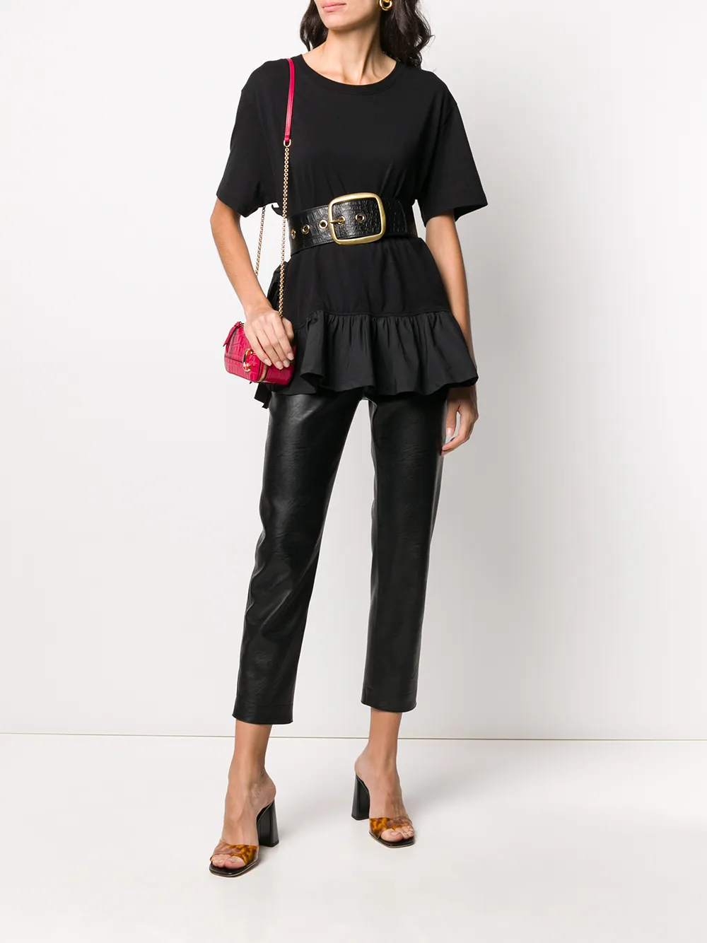 Valentino Garavani T-shirt met ruche Zwart