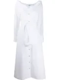 Kenzo tie-waist button-through midi dress - White