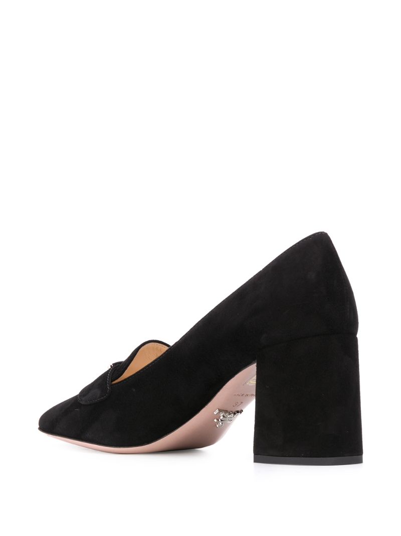 Shop Prada Pumps Mit Logo-schild In Black