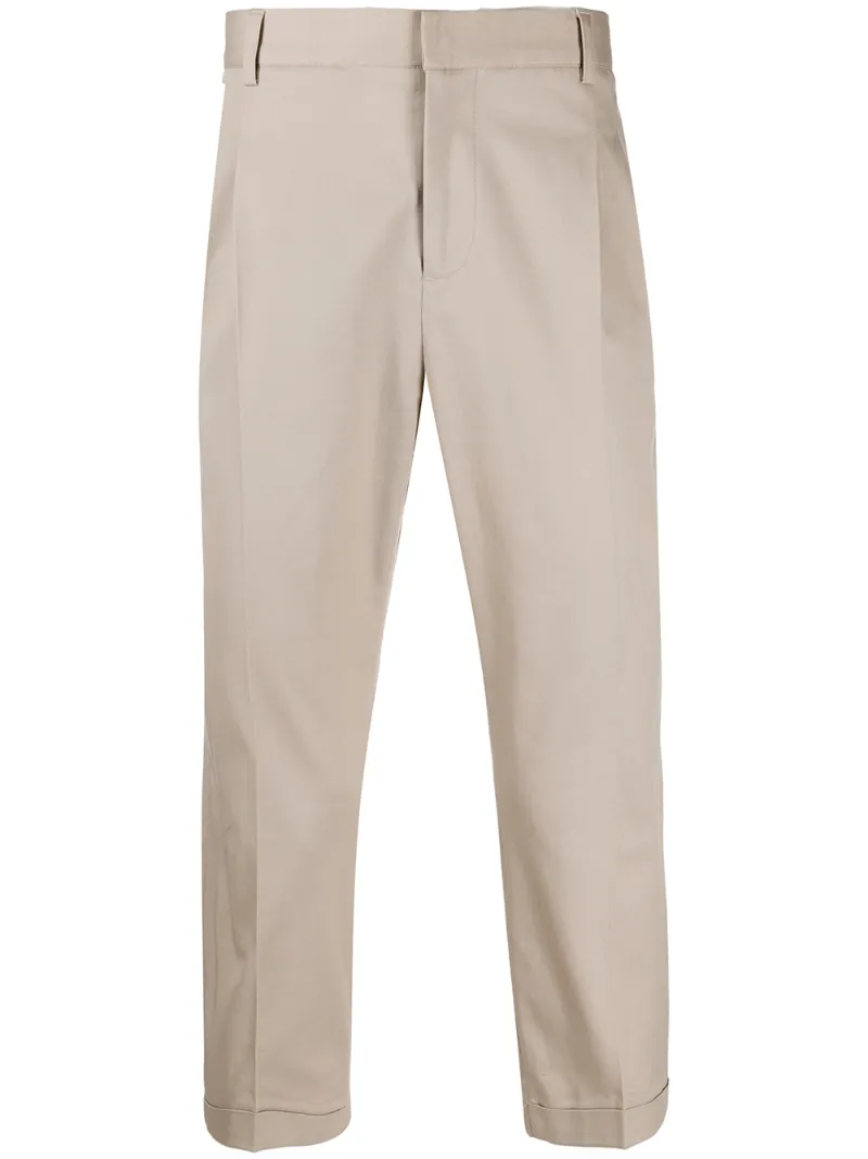 Daniele Alessandrini Cropped Tailored Trousers In Neutrals