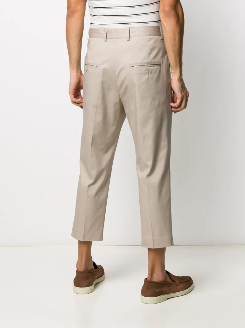 Daniele Alessandrini Cropped Tailored Trousers In Neutrals