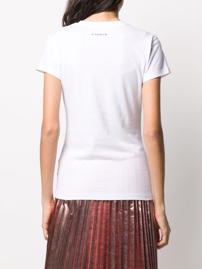 Shop P.a.r.o.s.h Rhinestone Detail T-shirt In White