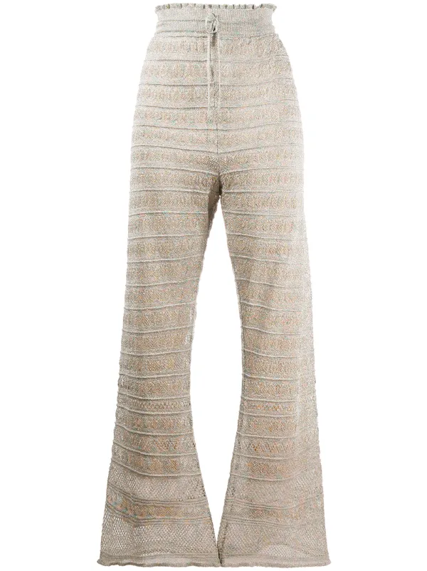 knitted flared trousers