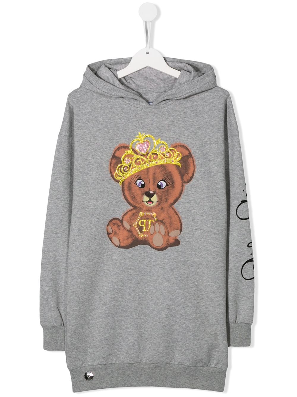 Philipp Plein Junior Teen Teddy Bear Sweater Dress In Grey