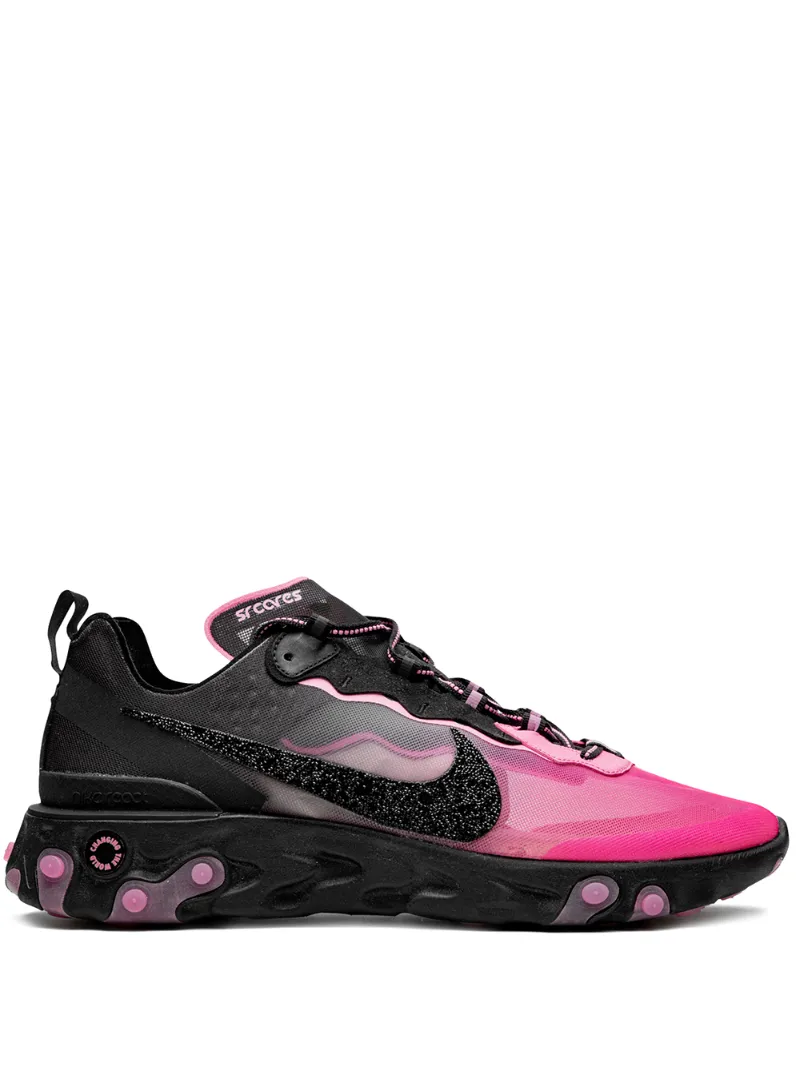 Nike – x Swarovski x Sneaker Room React Element 87 Breast Cancer Awareness sneakers – men – Rubber/Polyester/Swarovski Crystal – 14 – Black