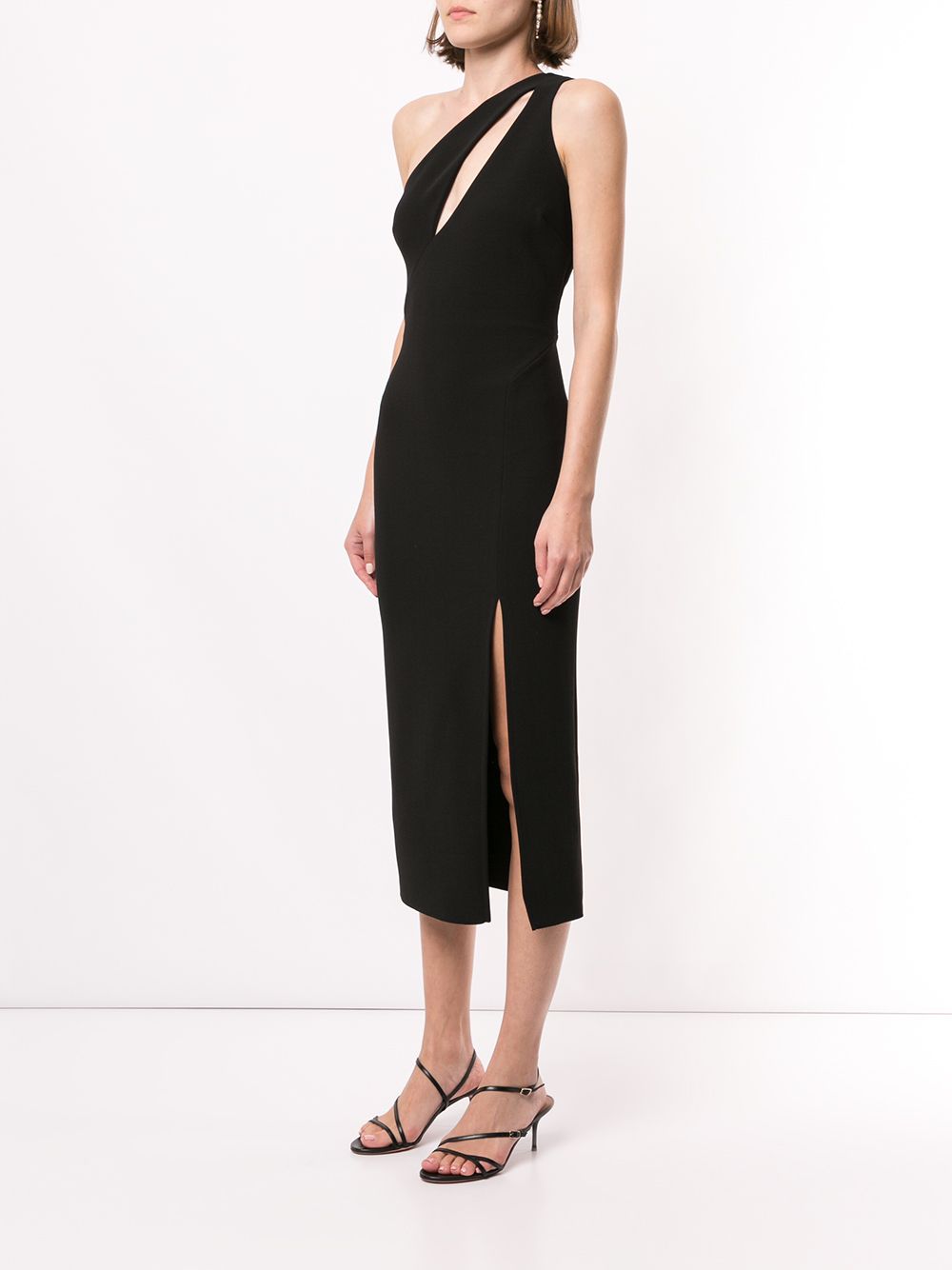 bec & bridge velours one shoulder dress