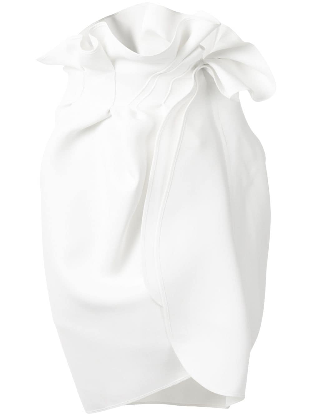 Maticevski Ruffled Fitted Skirt In White