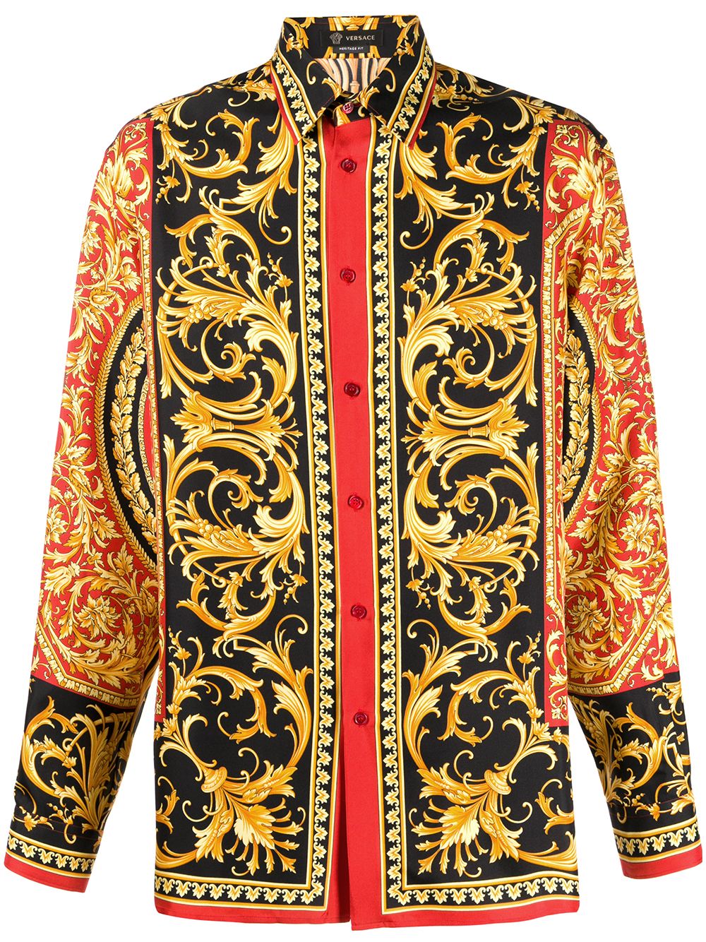 versace barocco acanthus print silk shirt