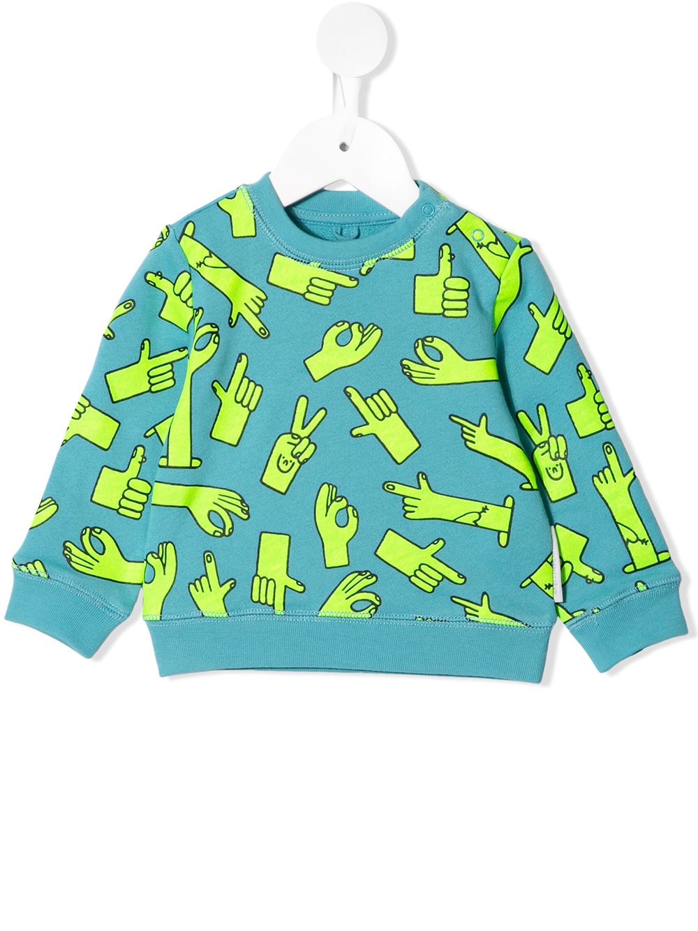 Stella Mccartney Babies' Hands Print Sweatshirt In Blue