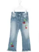 Image 1 of Monnalisa sequinned embroidered cherries jeans