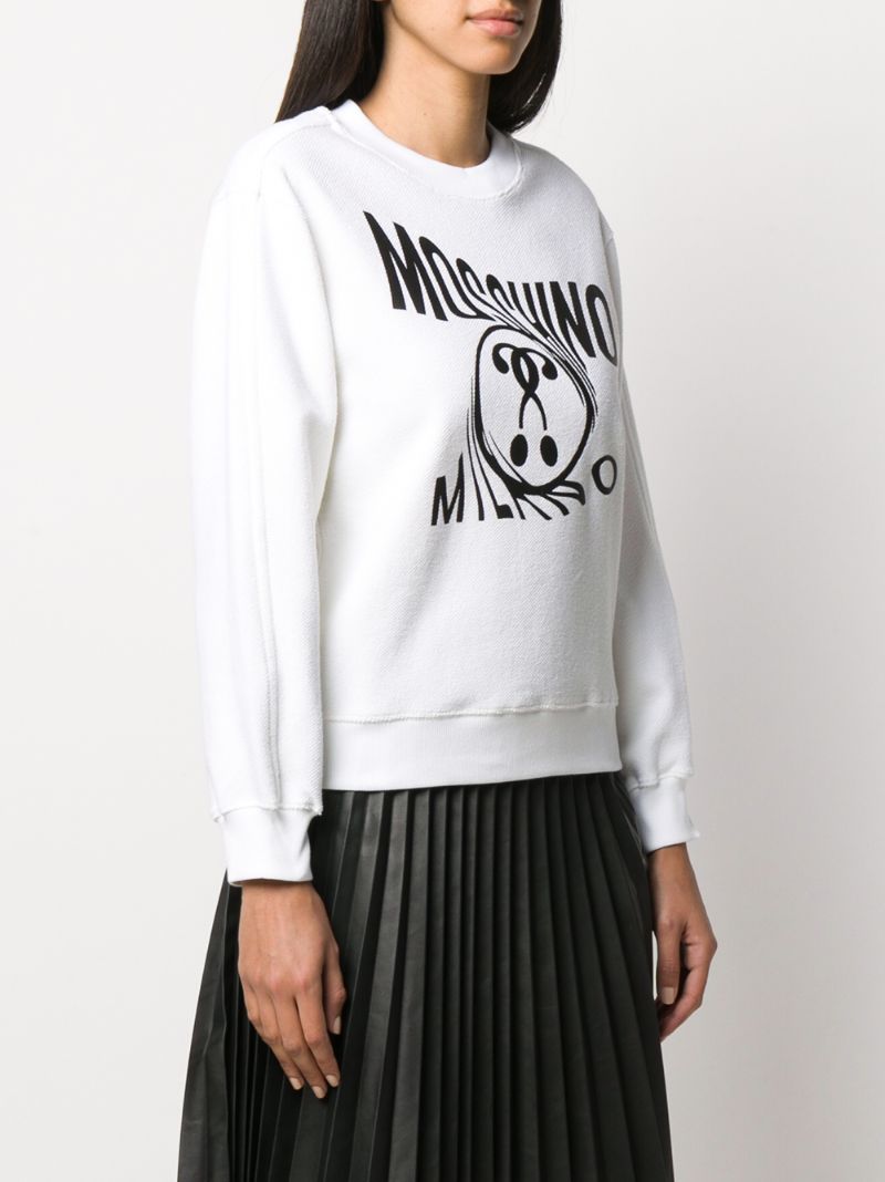 Shop Moschino Double Question Mark Sweatshirt In White