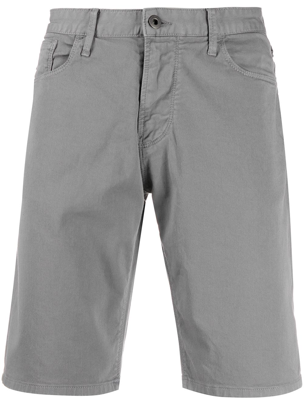 Shop Emporio Armani Denim Bermuda Shorts In Grey