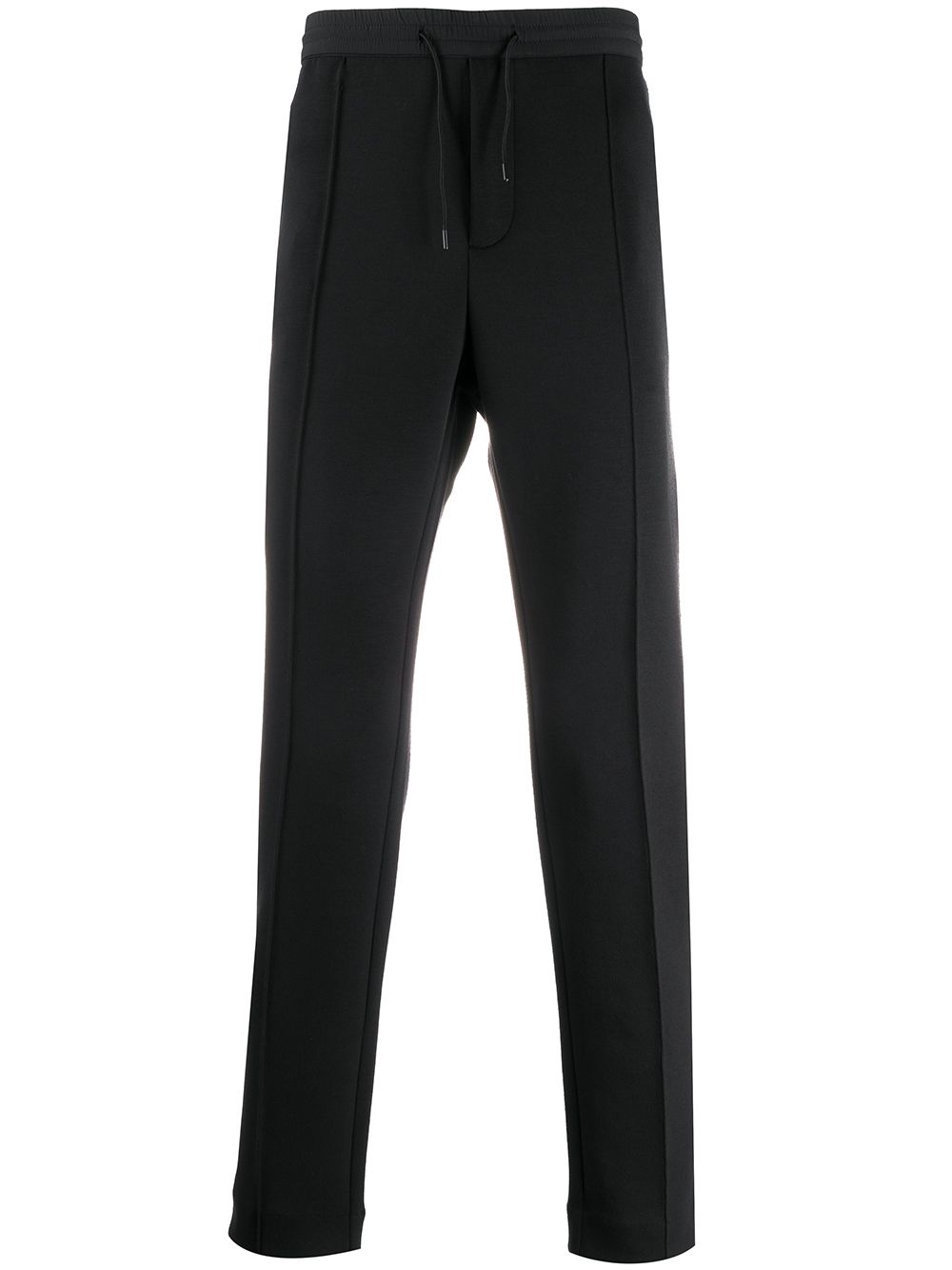 Shop Emporio Armani Slim-fit Drawstring Trousers In Black