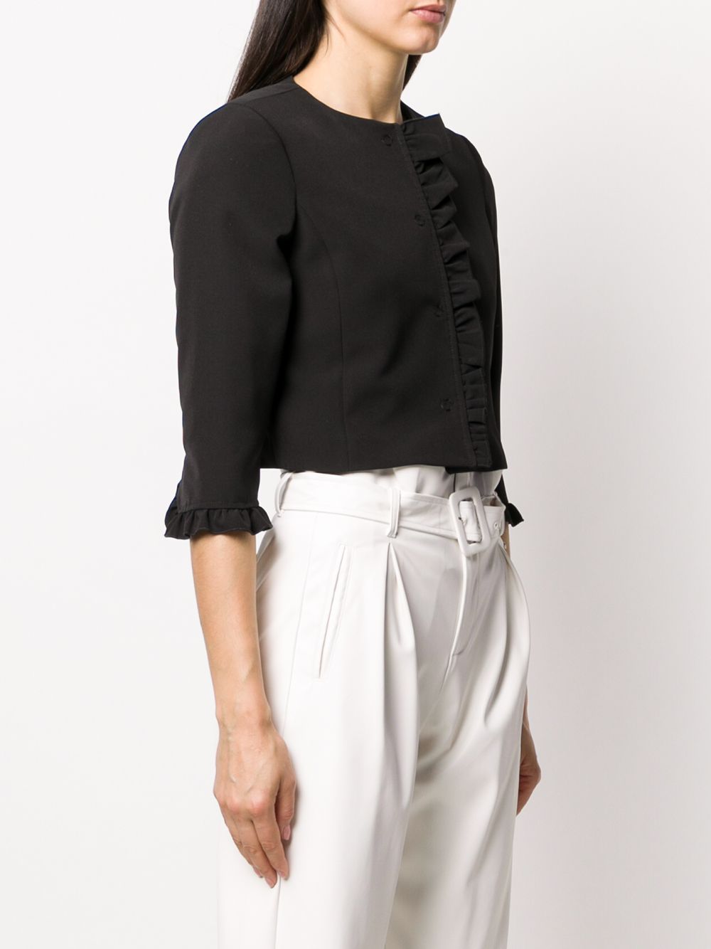 фото Liu jo cropped ruffle trim jacket